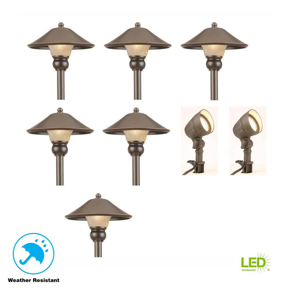 Low Voltage Landscape Lights
 Hampton Bay Low Voltage Bronze Outdoor Integrated LED