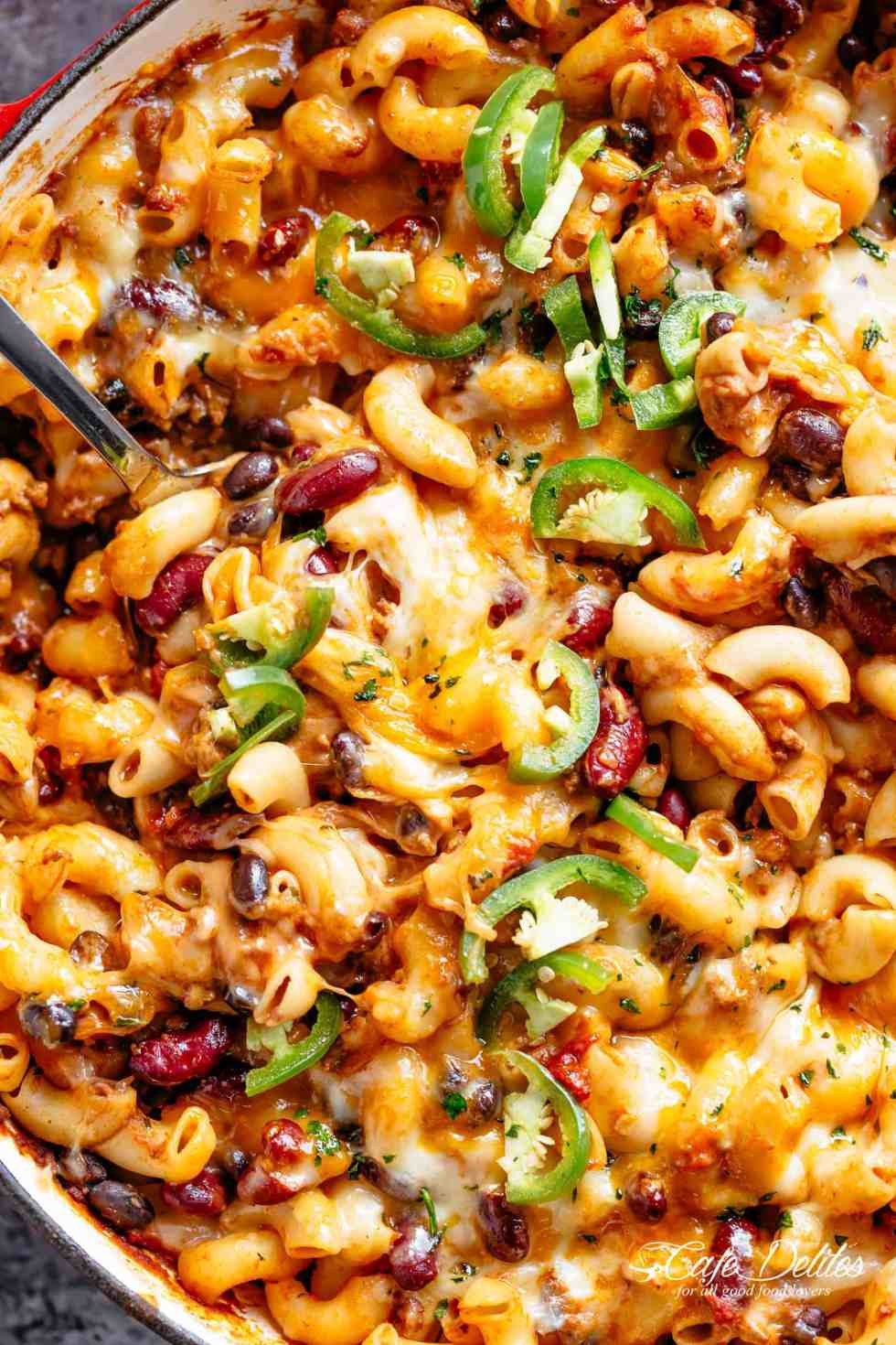 Mac And Cheese With Ground Beef Recipe
 Chili Mac Ground Beef Recipe Cafe Delites