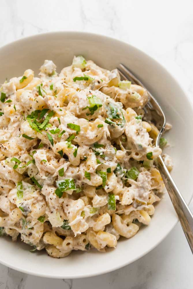 Macaroni Salad With Tuna
 Tuna macaroni salad with pickles Love and Good Stuff