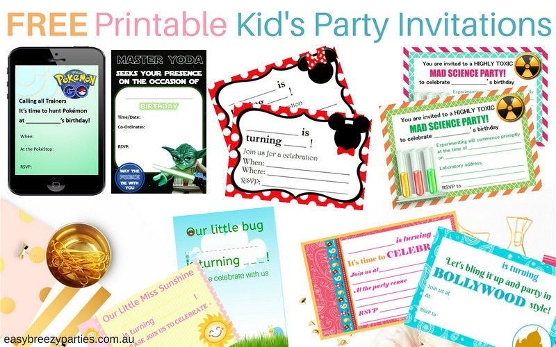 Make Your Own Birthday Invitations Free Printable
 10 Free Printable Party Invitations For Kids Easy Breezy