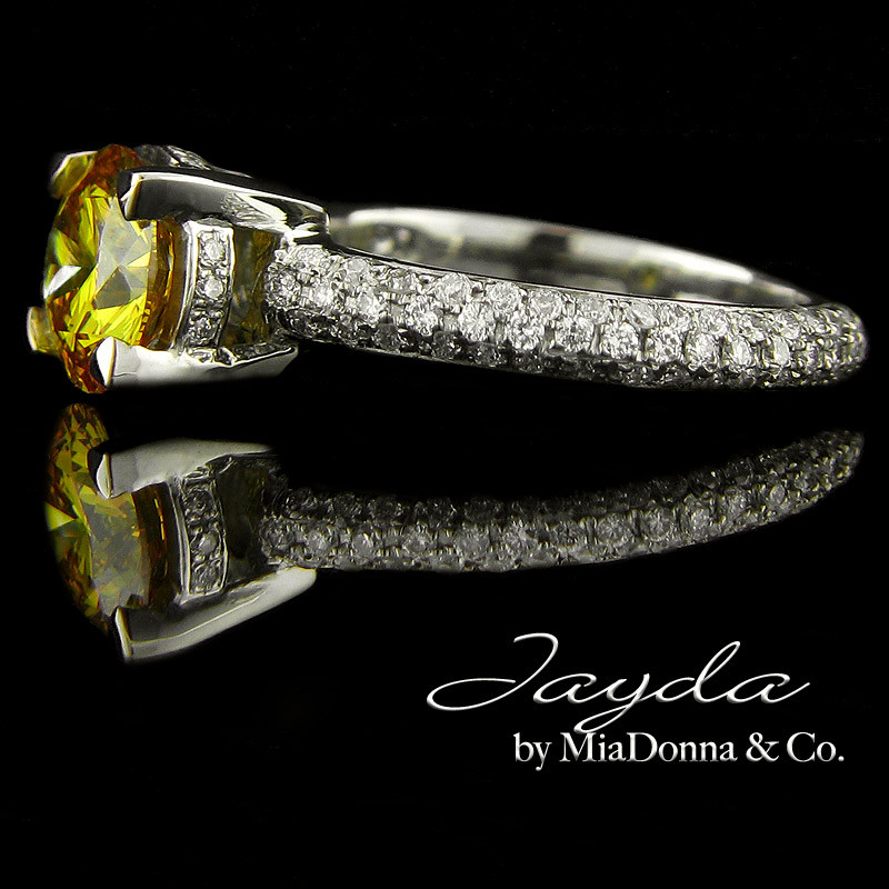 Man Made Diamond Engagement Ring
 Fancy Yellow Man Made Diamond Engagement Ring by MiaDonna