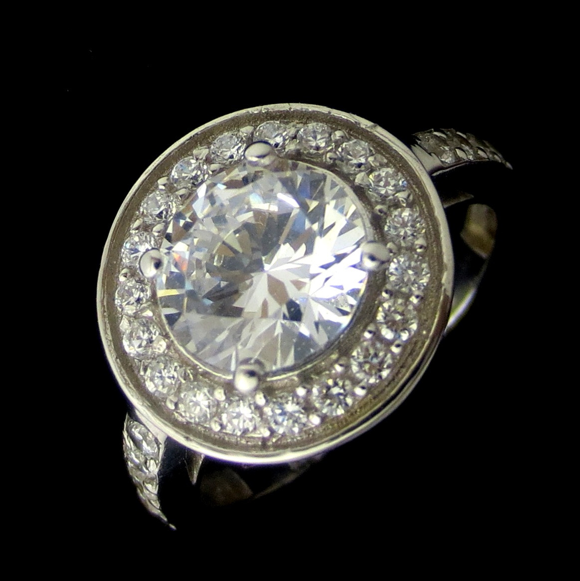 Man Made Diamond Engagement Ring
 2 61 Halo Style man made diamond Engagement ring 14K SOLID