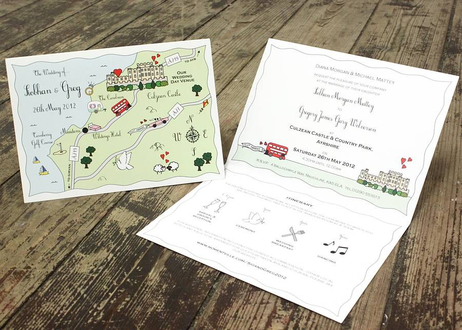 Maps For Wedding Invitations
 illustrated map wedding or party invitation by cute maps