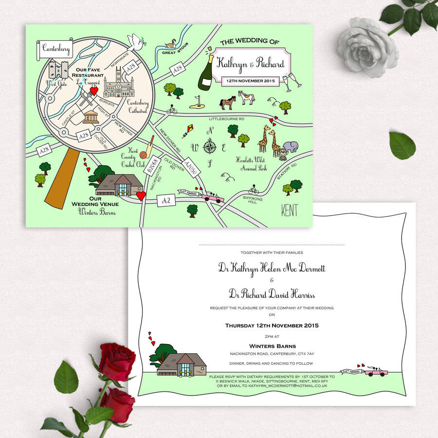 Maps For Wedding Invitations
 illustrated map party or wedding invitation by cute maps
