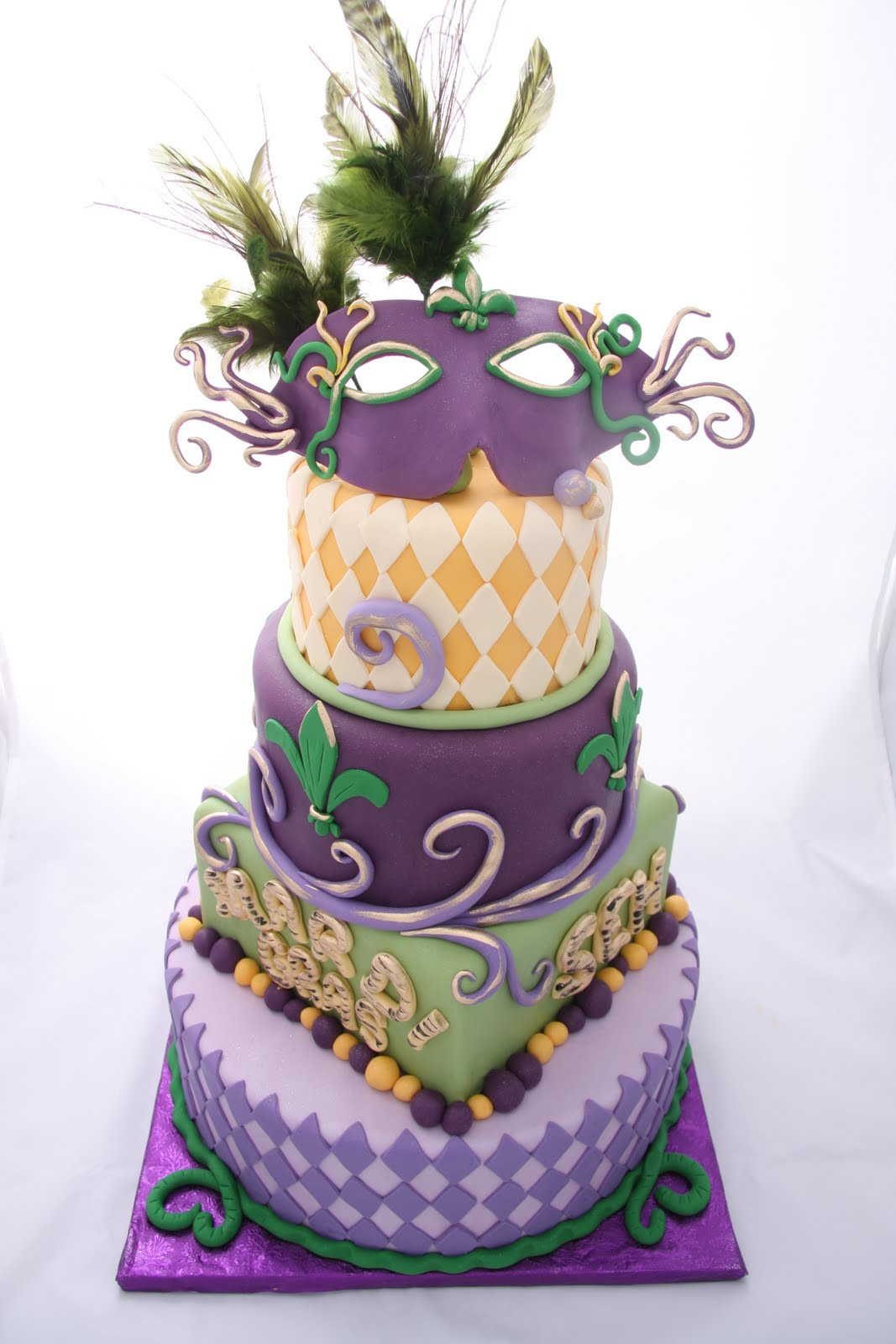 Mardi Gra Birthday Cake
 The Crimson Cake Blog Mardi Gras Cake