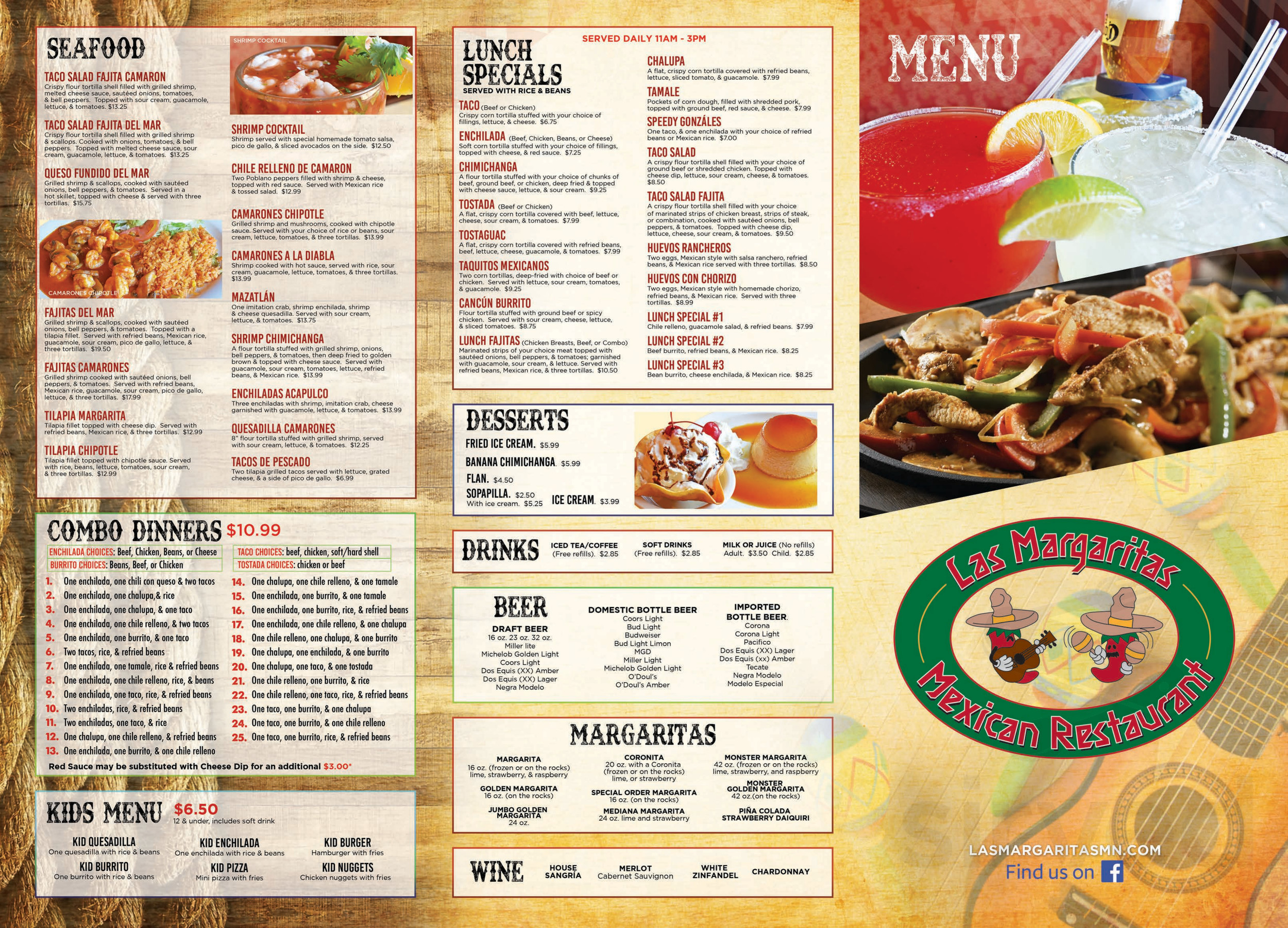 Margaritas Mexican Restaurant Menu
 Las Margaritas Mexican Restaurant menu in Hastings Minnesota