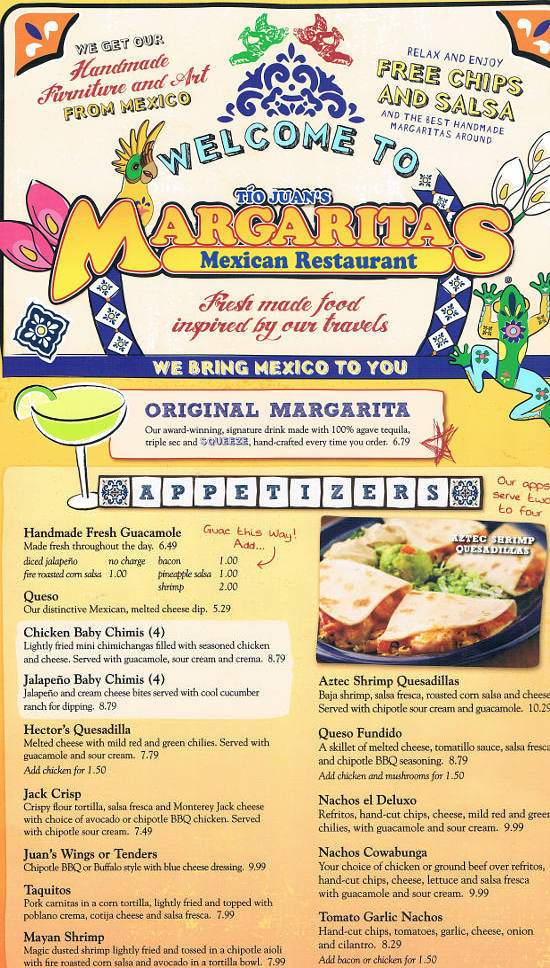 Margaritas Mexican Restaurant Menu
 margaritas mexican restaurant auburn maine menu pg1