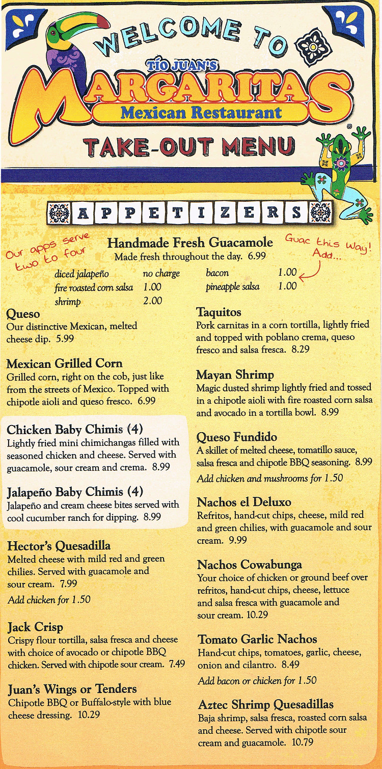 Margaritas Mexican Restaurant Menu
 Margaritas Mexican Restaurant Auburn Maine MenusInLA