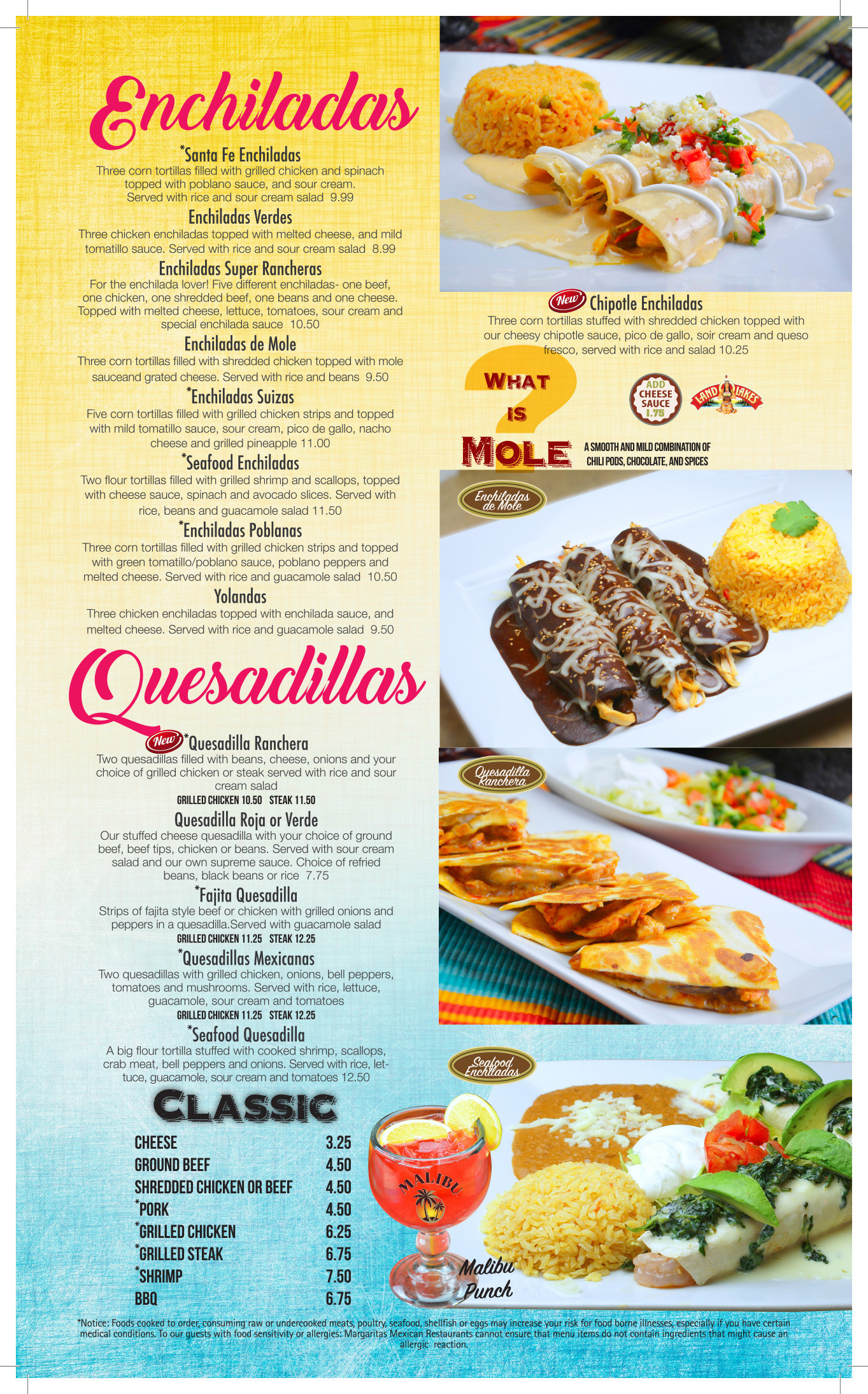 Margaritas Mexican Restaurant Menu
 Margaritas Mexican Restaurant Menu