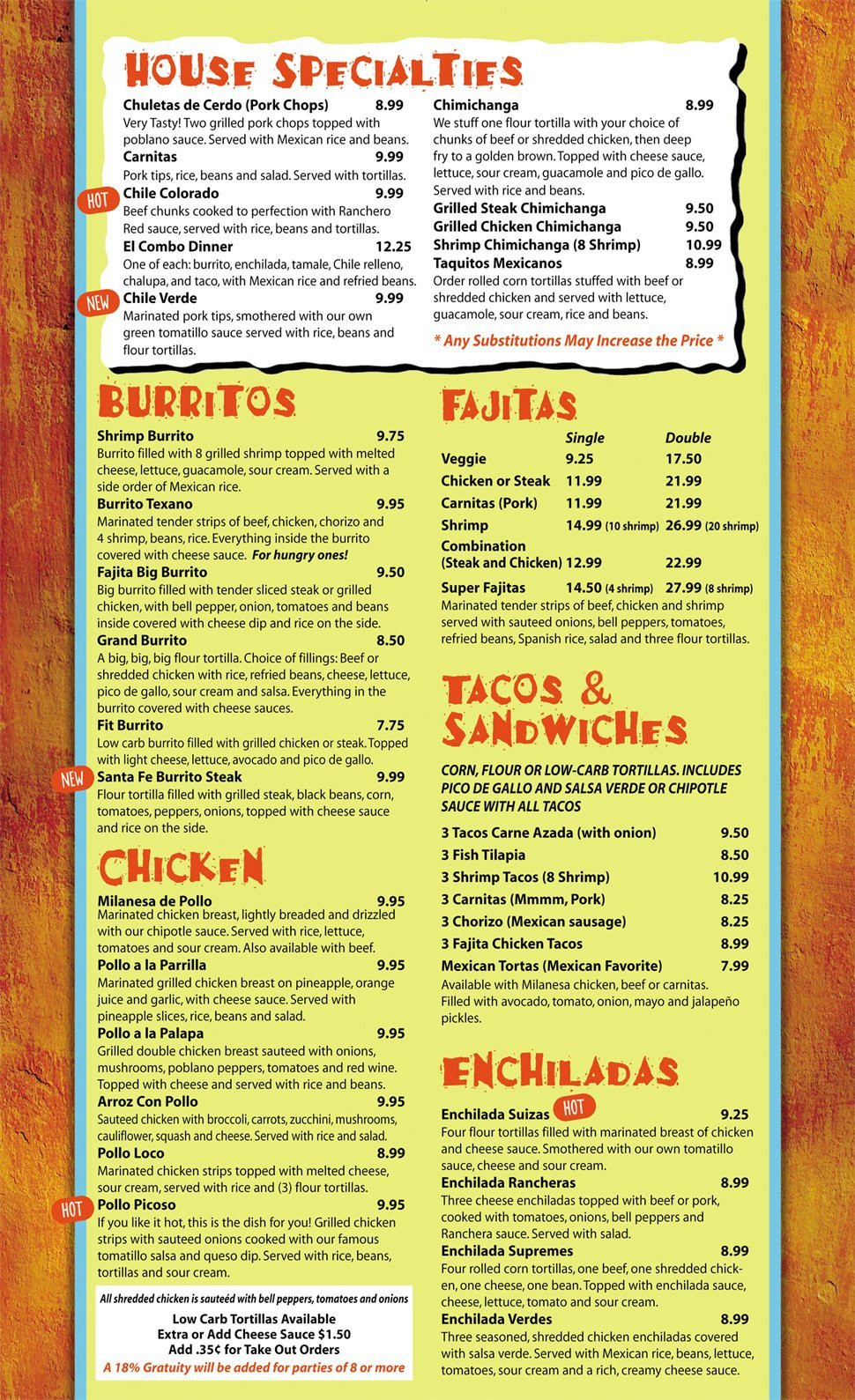 Margaritas Mexican Restaurant Menu
 Margaritas Mexican Restaurant Menu