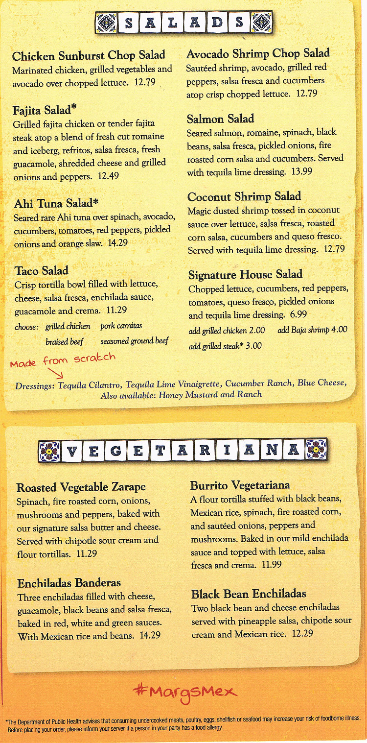 Margaritas Mexican Restaurant Menu
 Margaritas Mexican Restaurant Auburn Maine MenusInLA