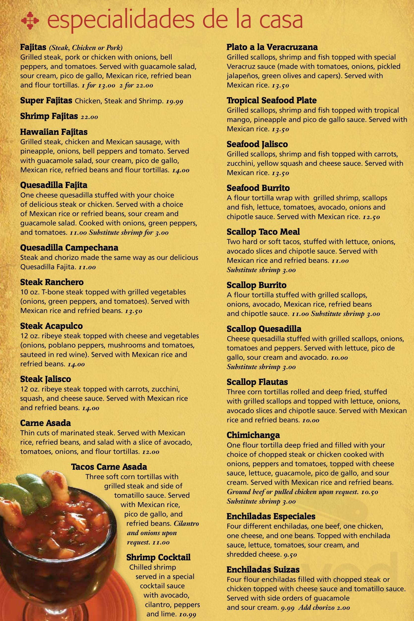 Margaritas Mexican Restaurant Menu
 Las Margaritas Mexican Restaurant & Gallery menu in Ocala