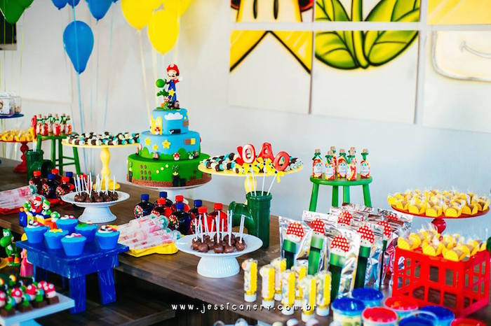 Mario Bros Birthday Party
 Kara s Party Ideas Super Mario Birthday Party