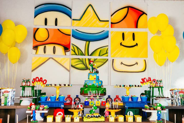 Mario Bros Birthday Party
 Kara s Party Ideas Super Mario Birthday Party