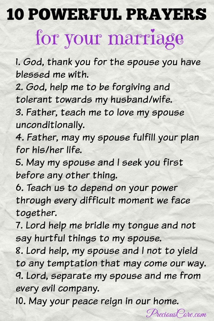 Marriage Prayer Quotes
 10 POWERFUL PRAYERS FOR YOUR MARRIAGE