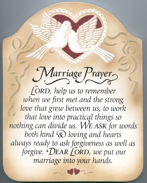 Marriage Prayer Quotes
 Marriage Prayer Wall Plaque