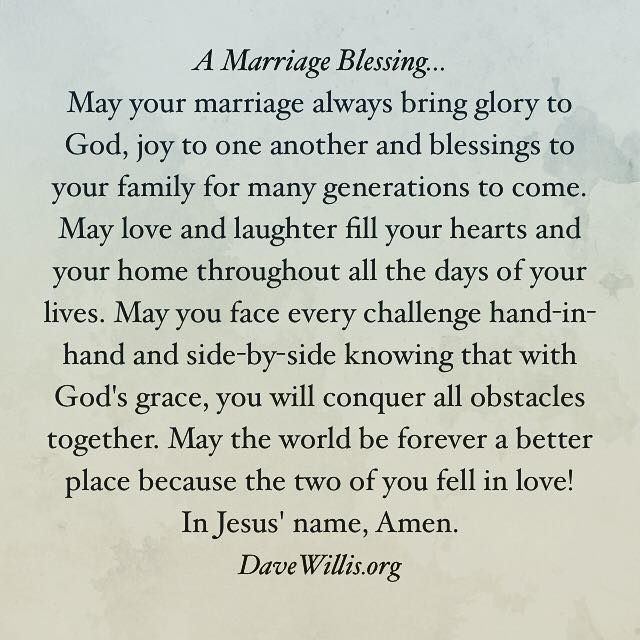 Marriage Prayer Quotes
 Wedding Quotes A marriage blessing Dave Willis