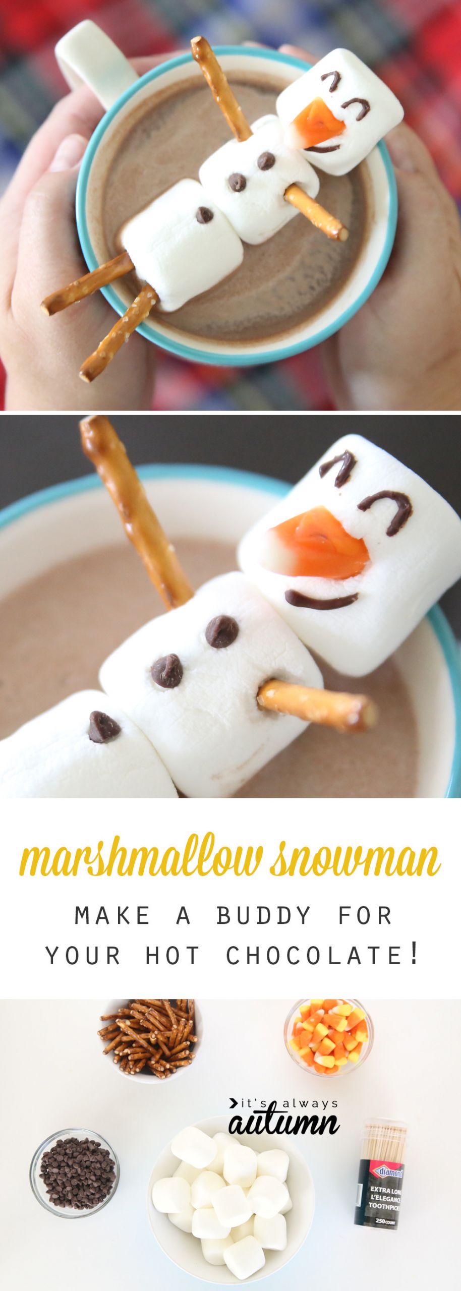 Marshmallow Recipes For Kids
 marshmallow snowman make a hot chocolate buddy  It s