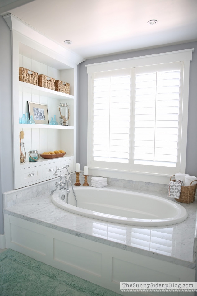 Master Bathroom Tub
 Master Bathroom Shelves Tub The Sunny Side Up Blog