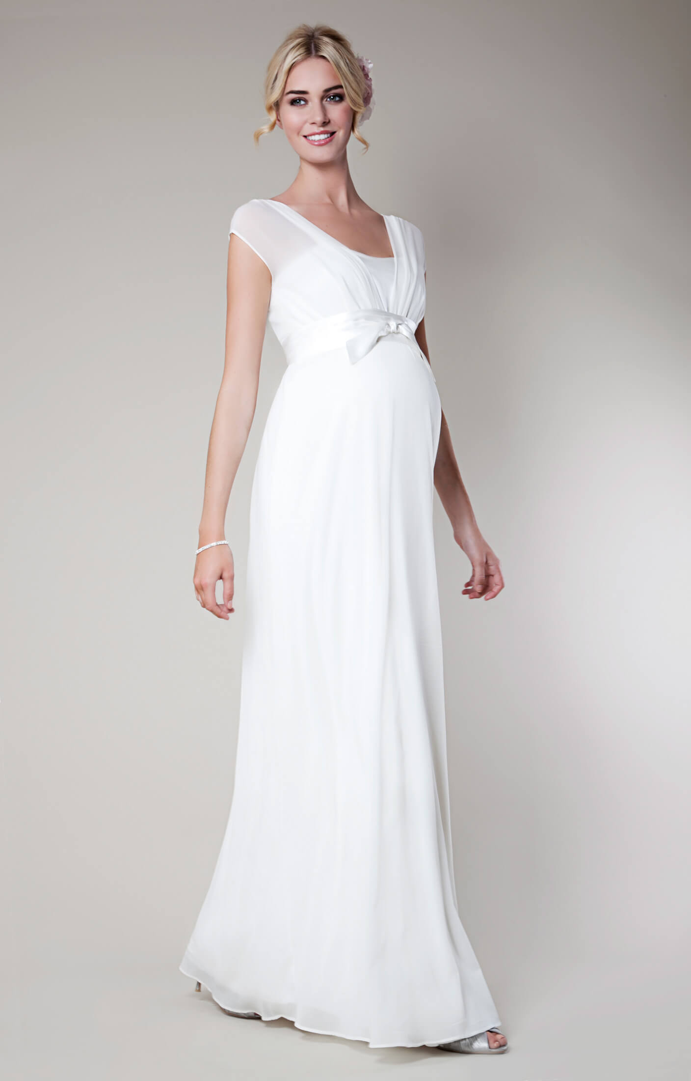 Maternity Wedding Dresses
 Lily Silk Maternity Wedding Gown Long Ivory Maternity