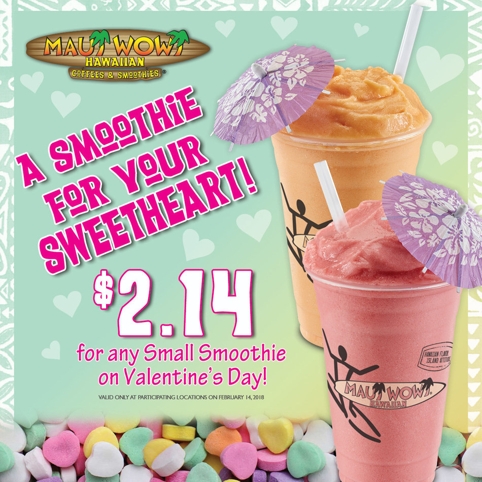 Maui Wowi Smoothies
 Maui Wowi Discounts Smoothies For Straw Sharing Couples