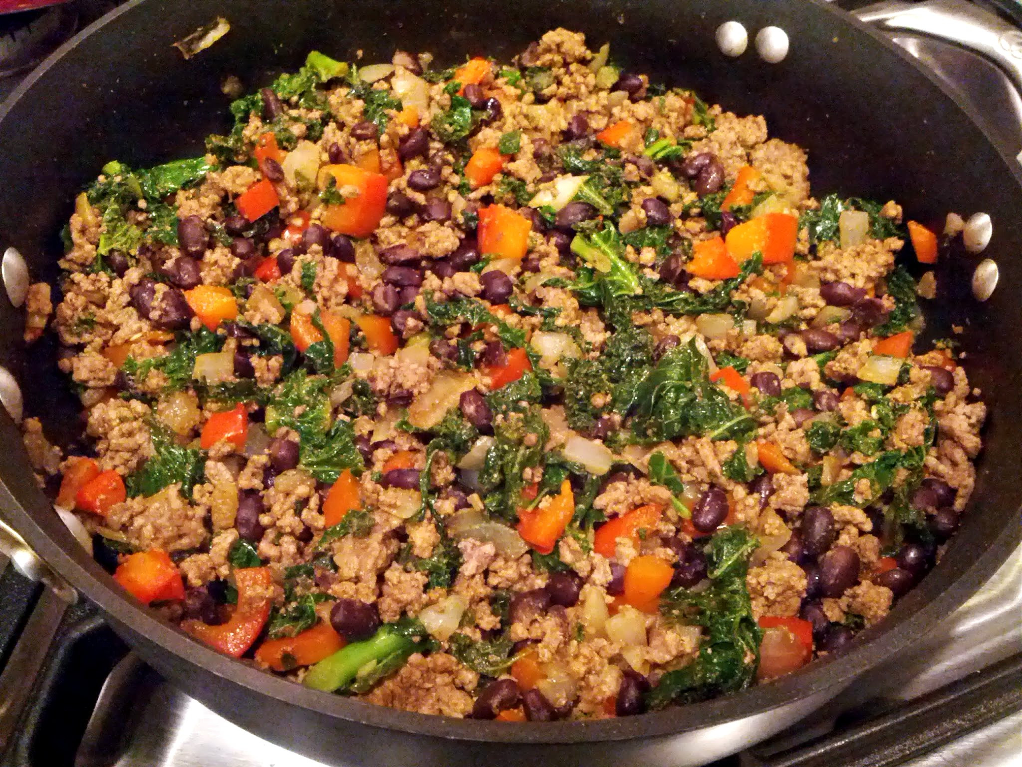 Meal With Ground Beef
 Kale and Ground Beef Turkey Taco Filling