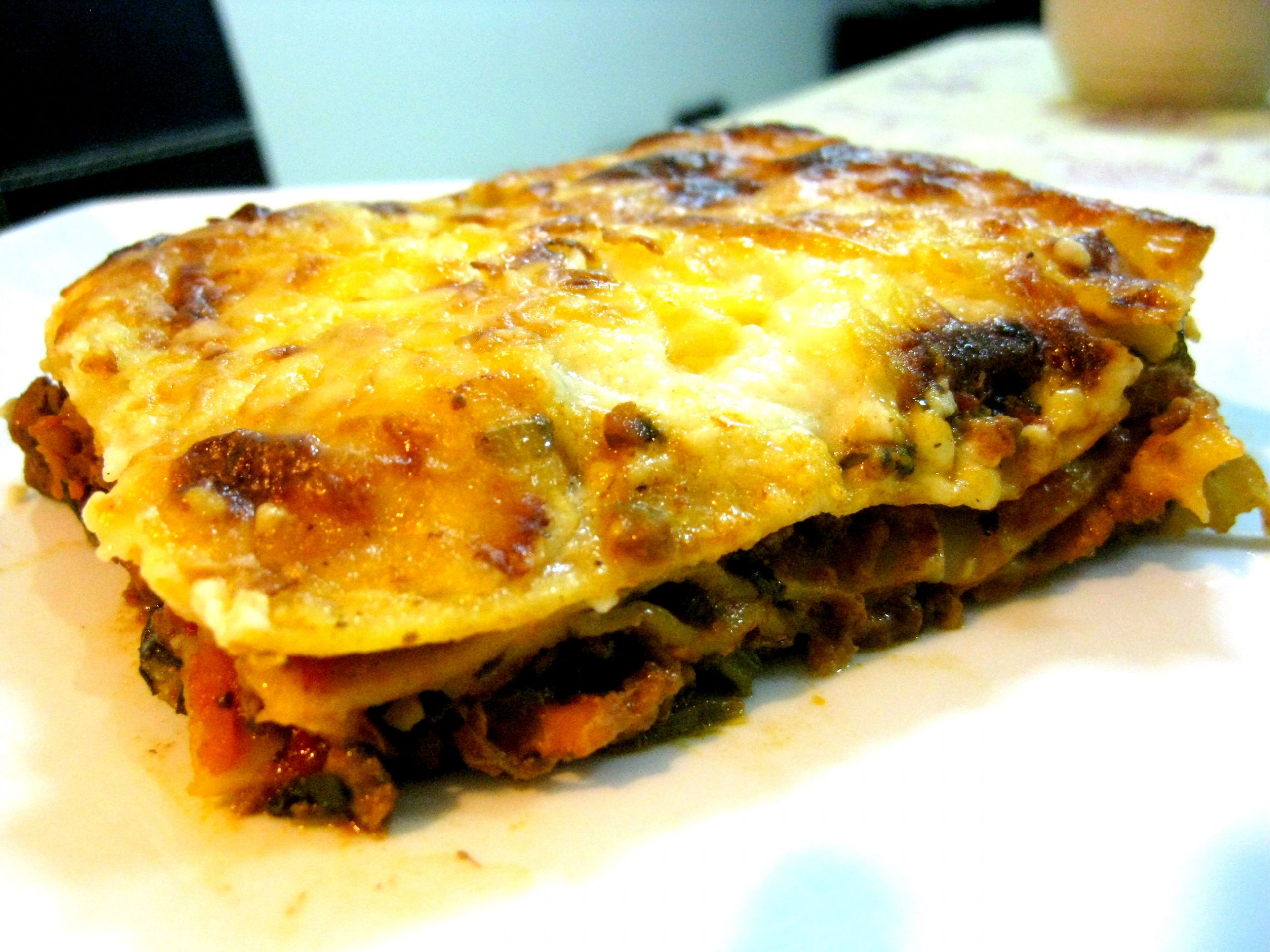 Meat And Vegetable Lasagna
 Beef and Ve ables Lasagna with Truffle Oil