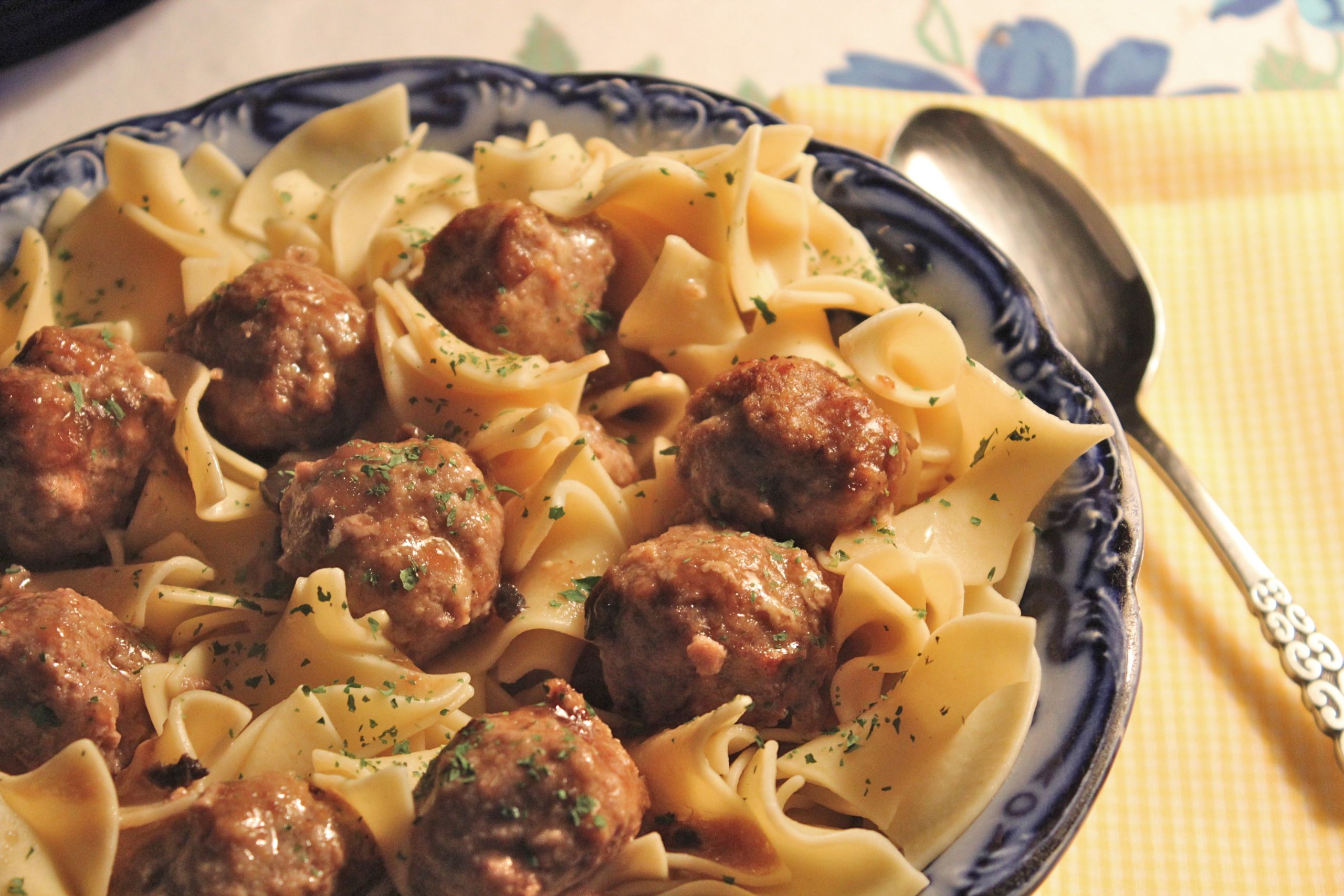 Meatballs With Egg Noodles
 Not My Mother’s Meatballs