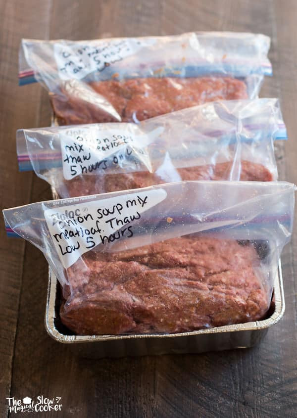 Meatloaf Freezer Meal
 Slow Cooker ion Soup Mix Meat Loaf Freezer Meal