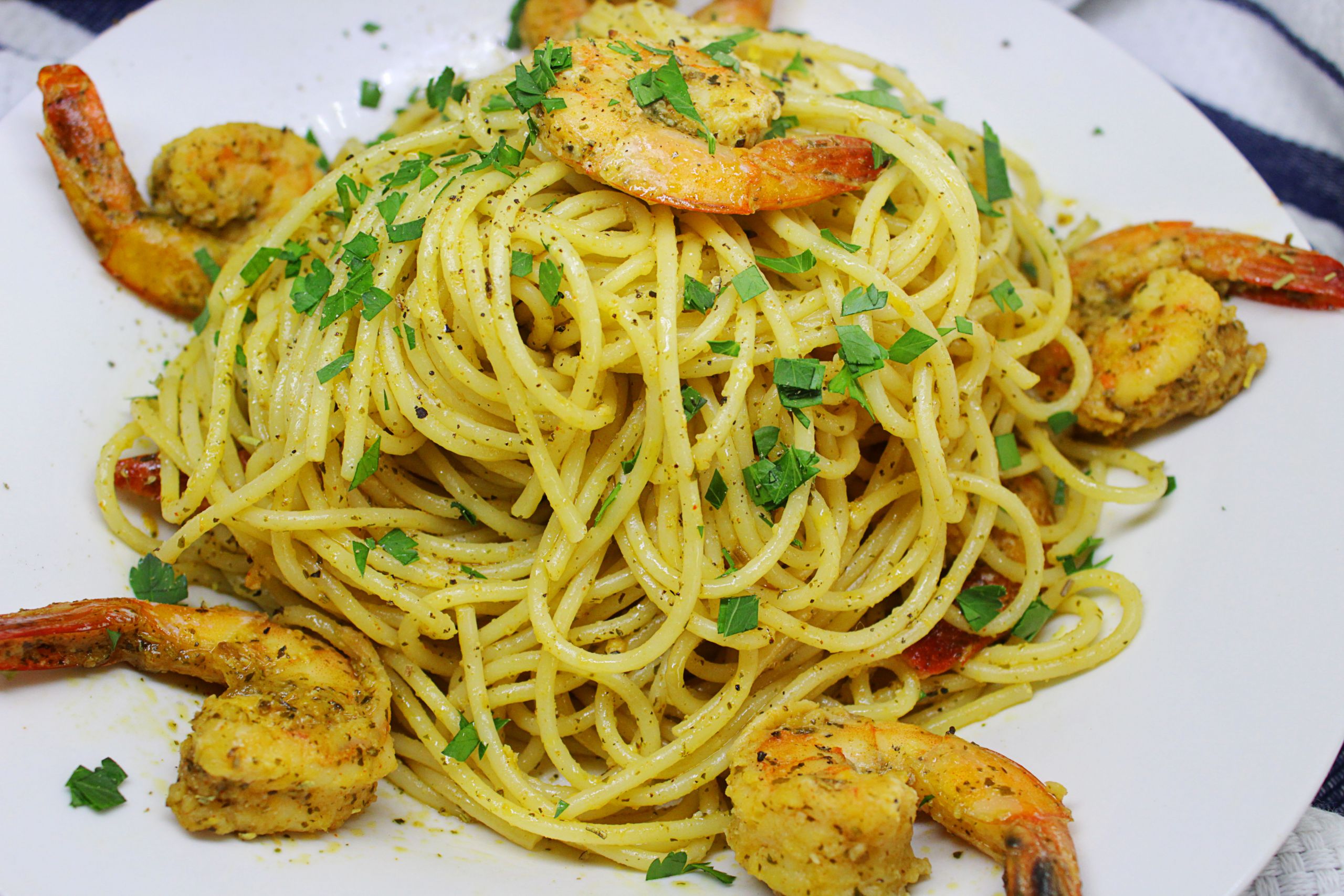 Mediterranean Shrimp Pasta
 MEDITERRANEAN SHRIMP WITH HERB INFUSED OLIVE OIL 30 days