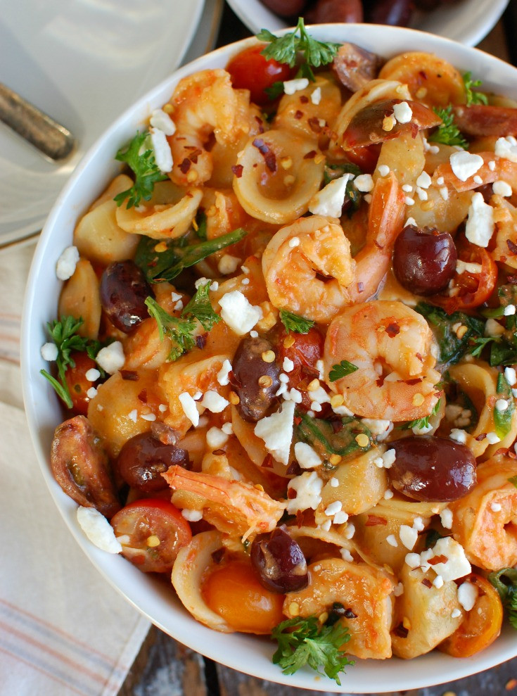 Mediterranean Shrimp Pasta
 e Pot Mediterranean Shrimp Pasta with Lactose Free