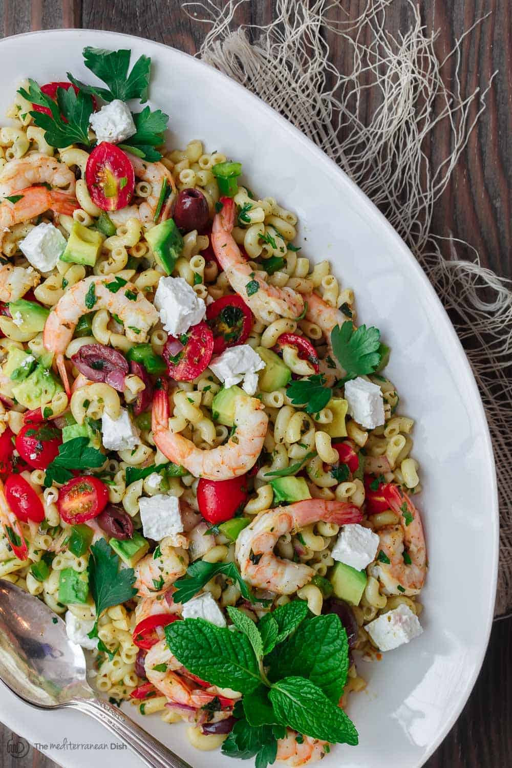 Mediterranean Shrimp Pasta
 Shrimp Avocado Mediterranean Pasta Salad