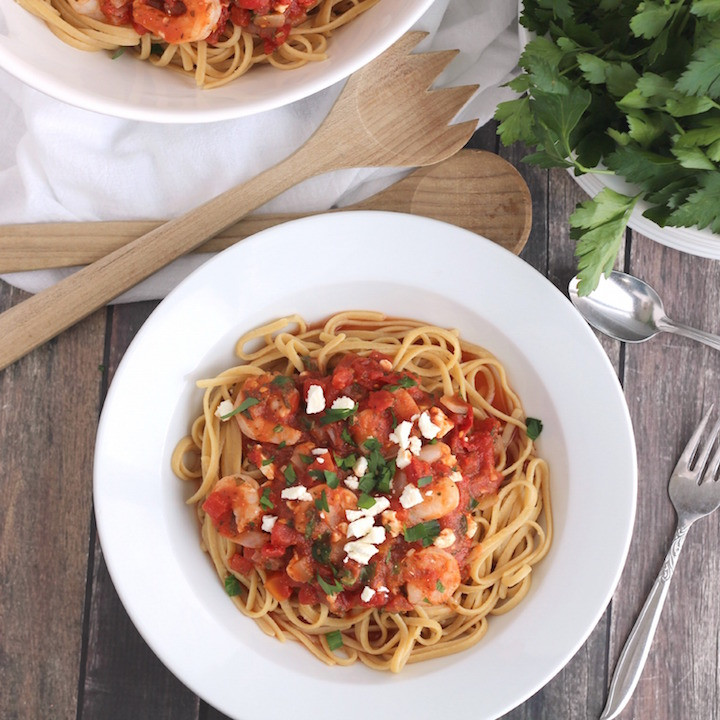 Mediterranean Shrimp Pasta
 Super Fast Herbed Mediterranean Shrimp Pasta