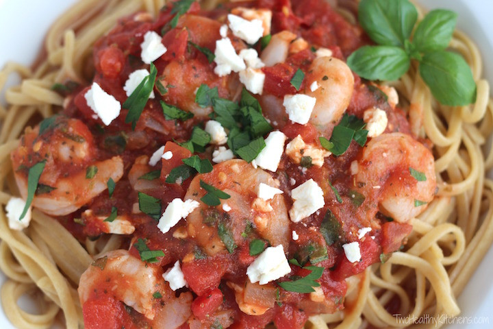 Mediterranean Shrimp Pasta
 Super Fast Herbed Mediterranean Shrimp Pasta