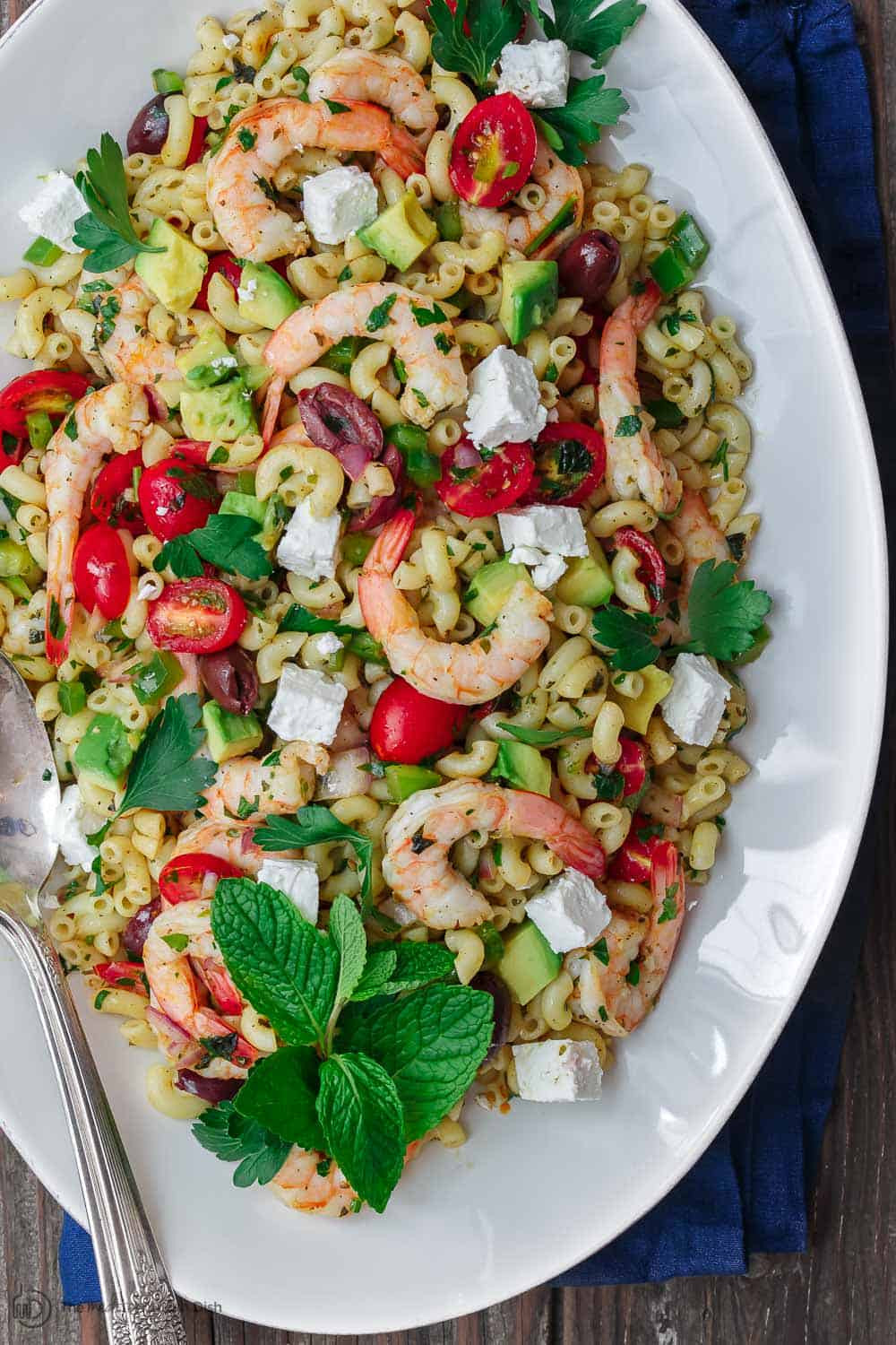 Mediterranean Shrimp Pasta
 Shrimp Avocado Mediterranean Pasta Salad