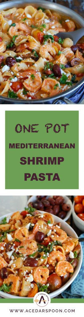 Mediterranean Shrimp Pasta
 e Pot Mediterranean Shrimp Pasta with Lactose Free