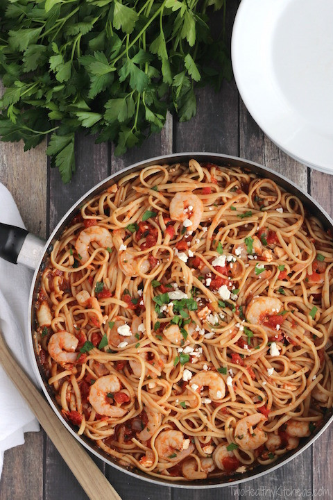 Mediterranean Shrimp Pasta
 Super Fast Herbed Mediterranean Shrimp Pasta