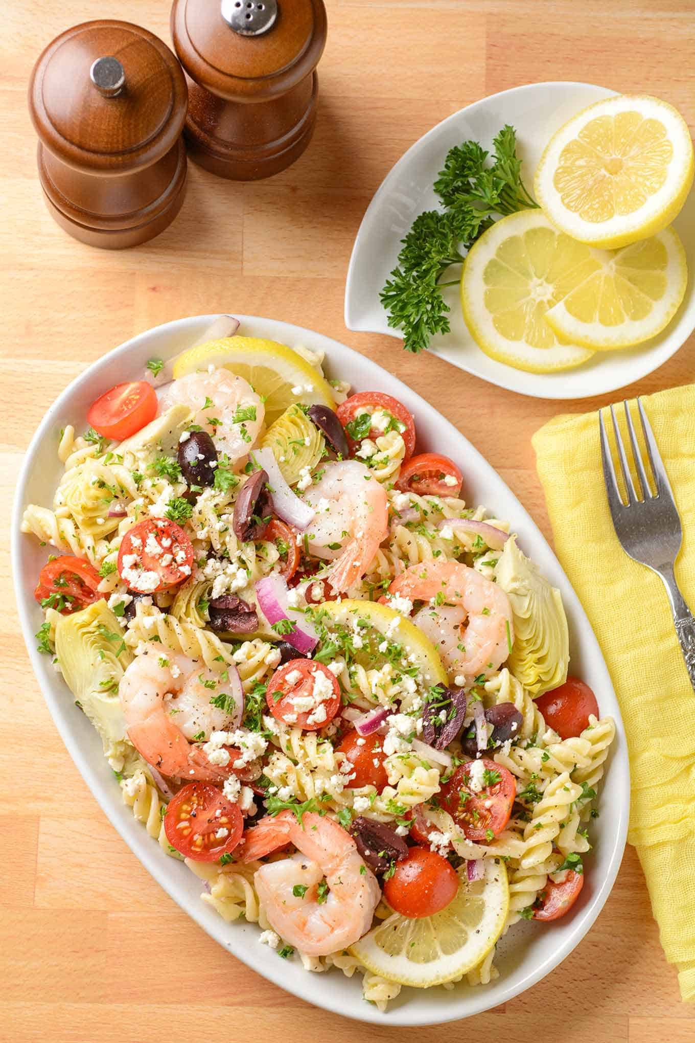 Mediterranean Shrimp Pasta
 Mediterranean Shrimp and Pasta Salad Recipe