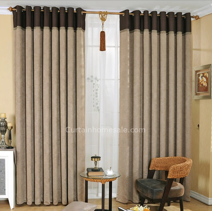 Mens Bedroom Curtains
 Casual Gray Polyester Thick Thermal Blackout Curtain For