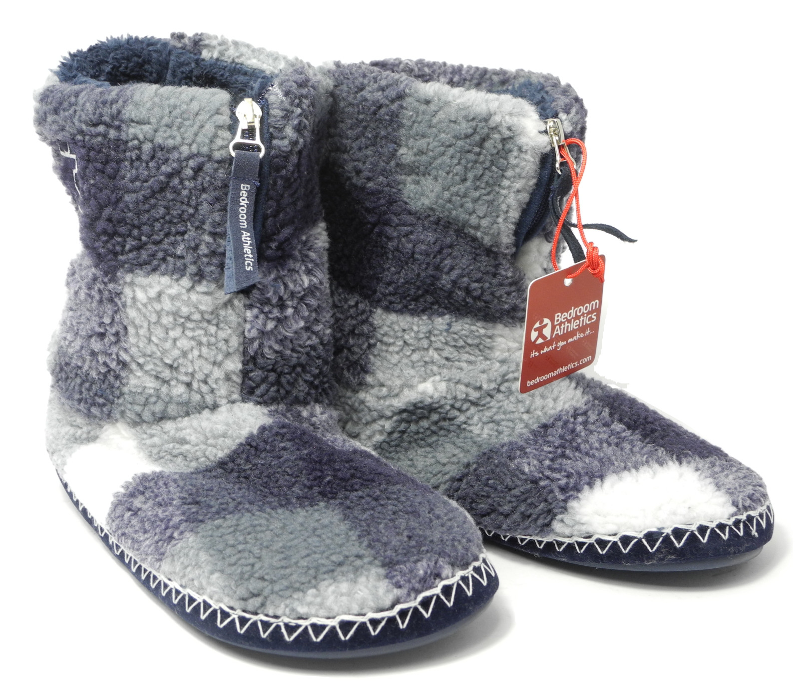 Mens Bedroom Slippers
 Mens Bedroom Athletics Sherpa Fleece Warm Fur Zipped Boots