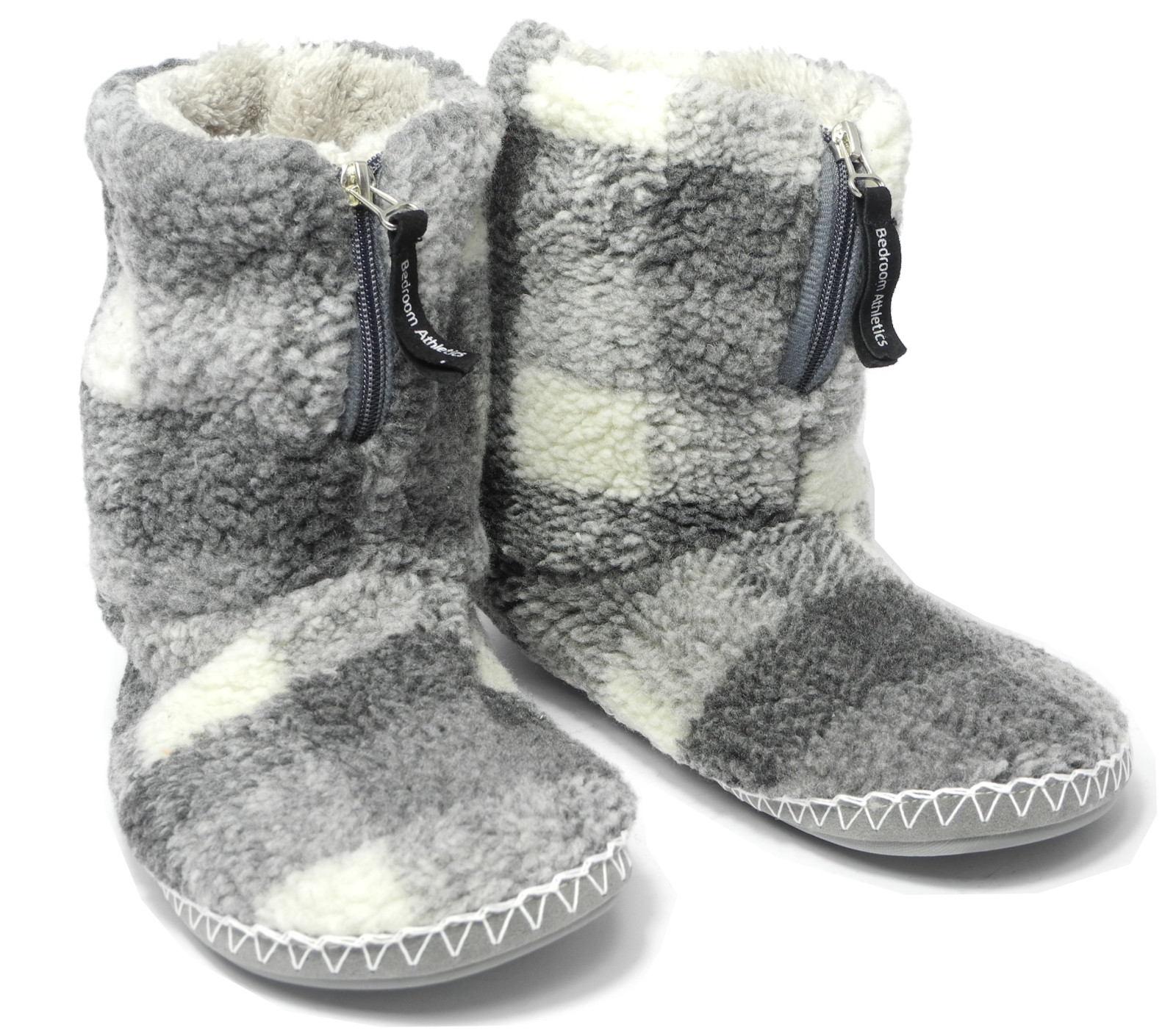 Mens Bedroom Slippers
 Mens Bedroom Athletics Sherpa Fleece Warm Fur Zipped Boots