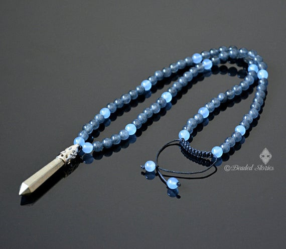 Mens Birthstone Necklace
 October birthstone jewelry Men s necklace Beaded by