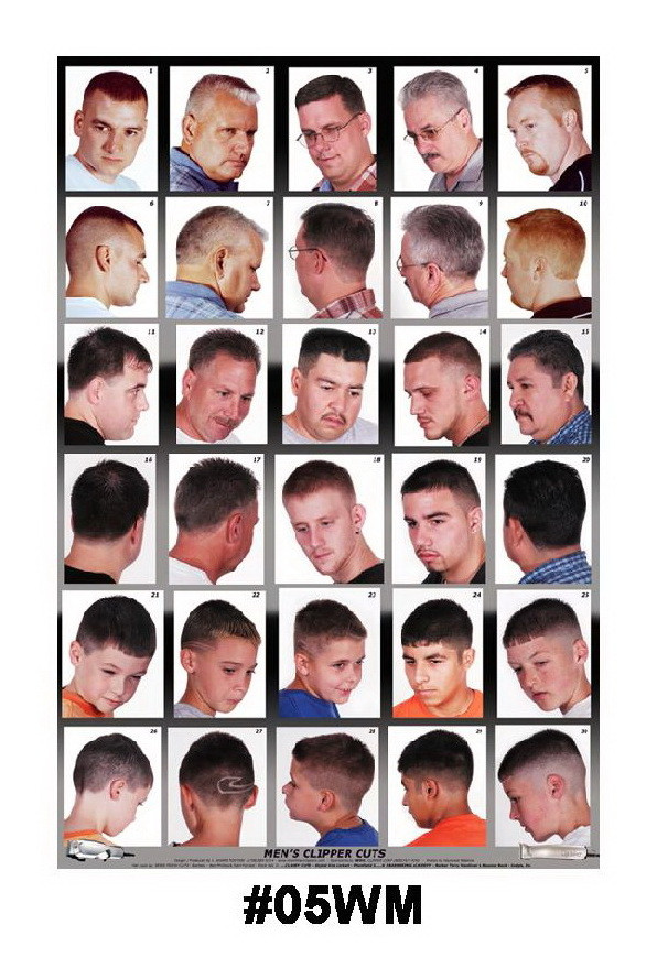 Mens Hairstyle Guide
 05WM Mens Hairstyle Guide Poster Barber Depot