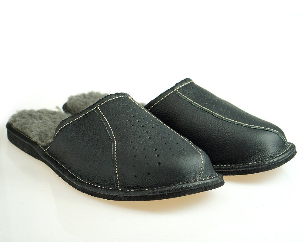 Mens Leather Bedroom Slippers
 MENS LEATHER slippers wool slippers moccasins men