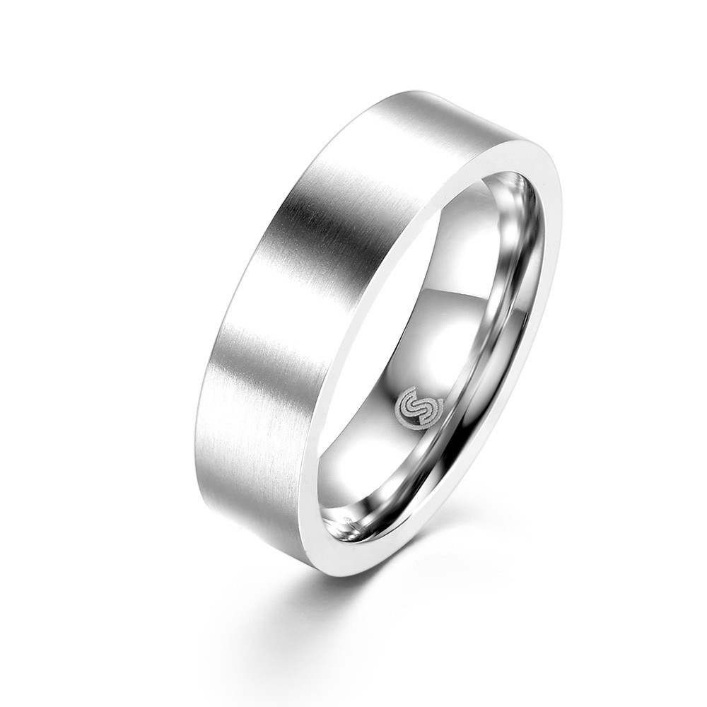 Mens Stainless Steel Wedding Rings
 Mens Rings Stainless Steel Wedding Band with Frosting