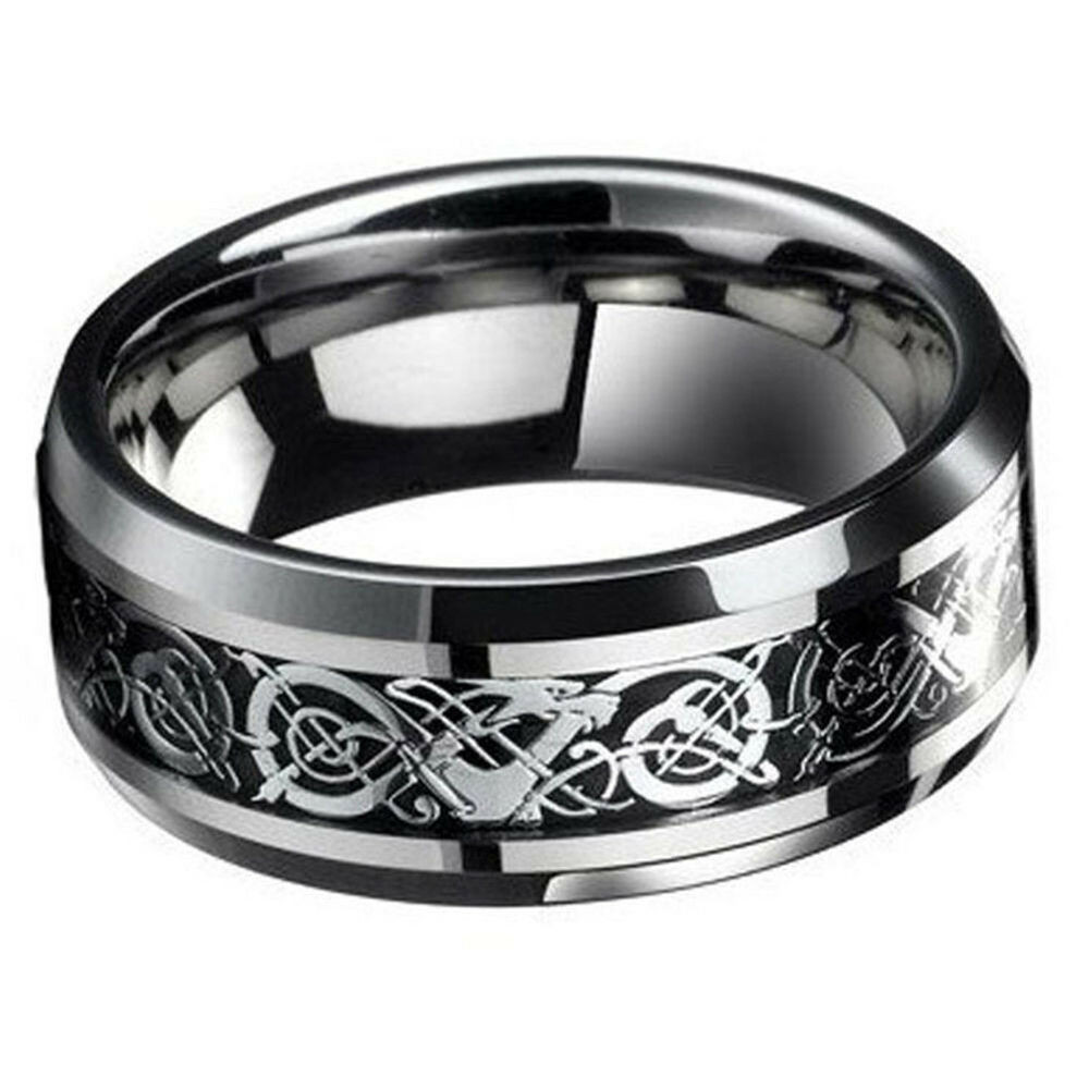 Mens Stainless Steel Wedding Rings
 2016 New Silver Celtic Dragon Titanium Stainless Steel Men