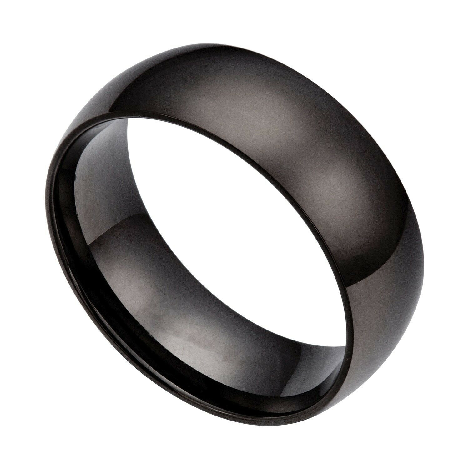 Mens Stainless Steel Wedding Rings
 Men s Black 8mm Stainless Steel Wedding Band Ring Size 6 5