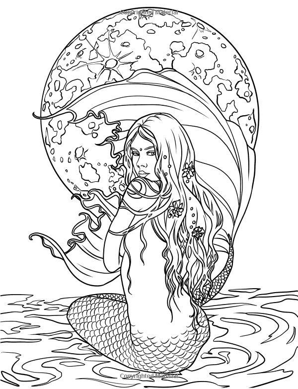 Mermaid Adult Coloring Book
 25 best Mermaid Adult Coloring Pages for Adults images on