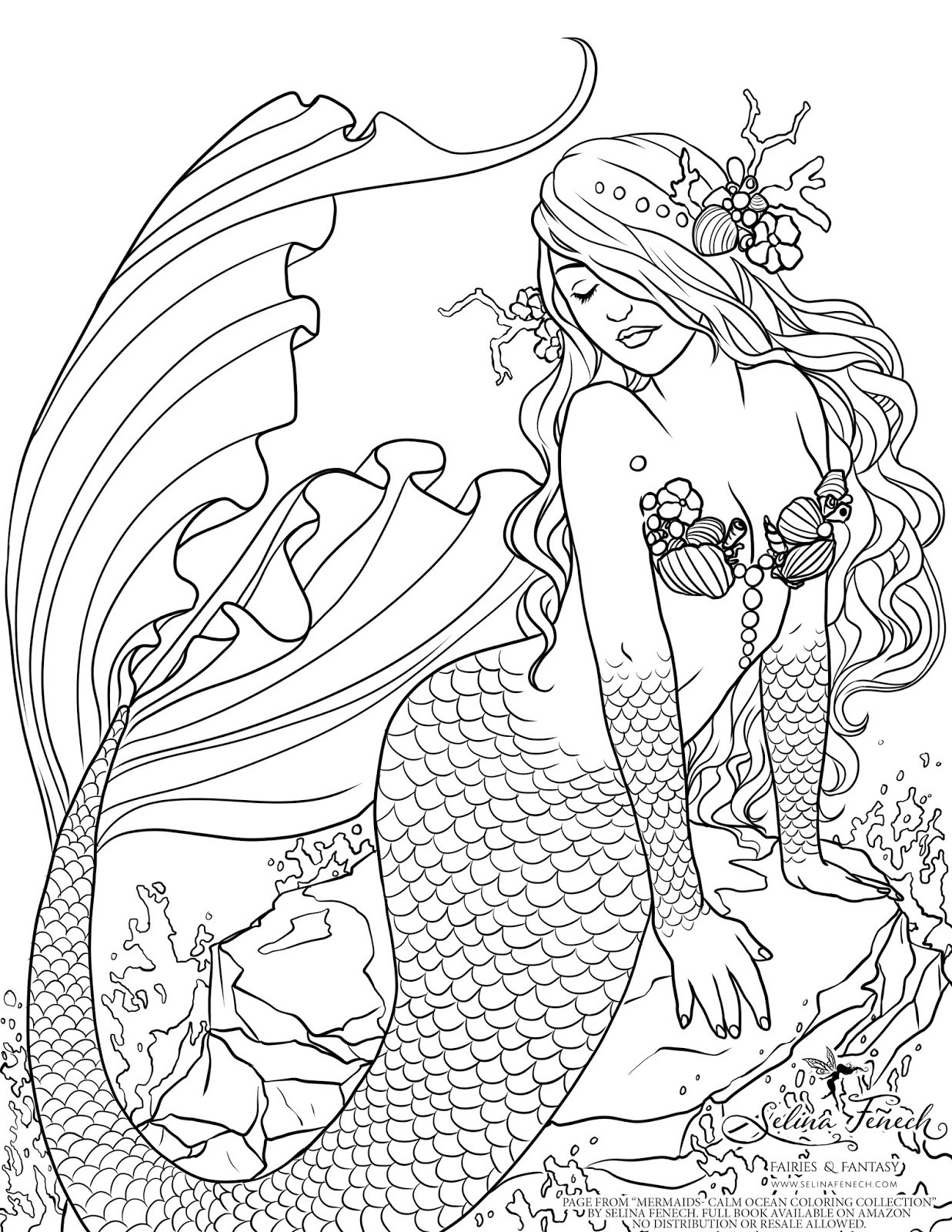 Mermaid Adult Coloring Book
 Enchanted Designs Fairy & Mermaid Blog Free Mermaid