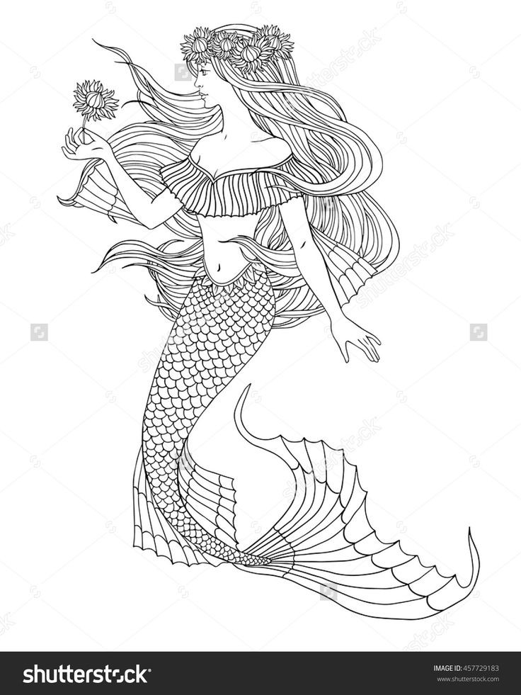 Mermaid Adult Coloring Book
 286 best Mermaid Coloring Pages for Adults images on